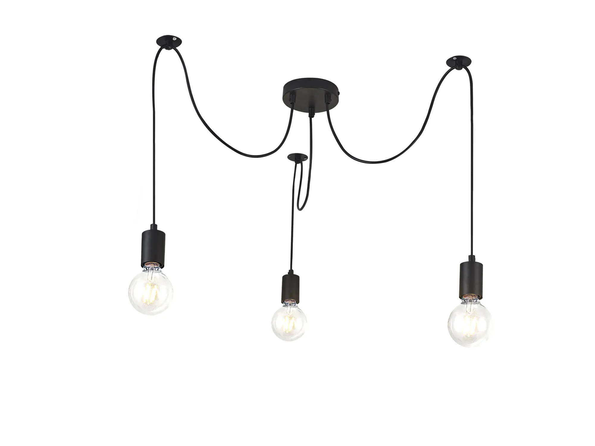 Dreifa 2m Spider/Multiple Pendant, 3 x E27, Black D0630  Deco Dreifa Pendant